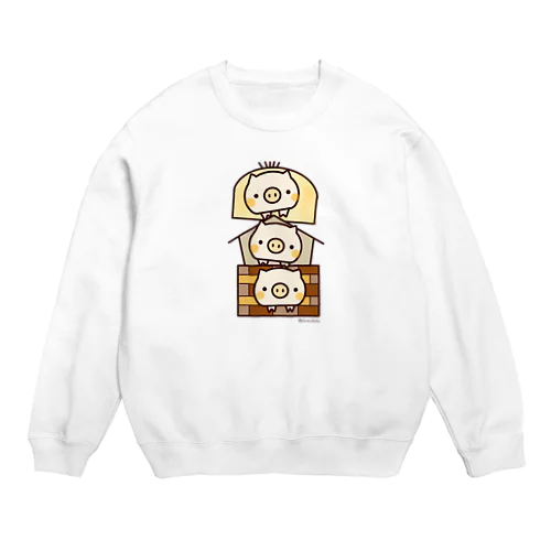 三匹の仲良し子ブタくん Crew Neck Sweatshirt