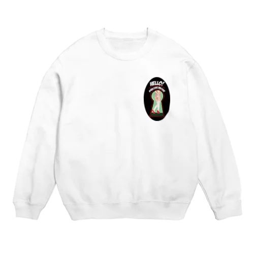 Thank you for finding me. ブラックプリント Crew Neck Sweatshirt