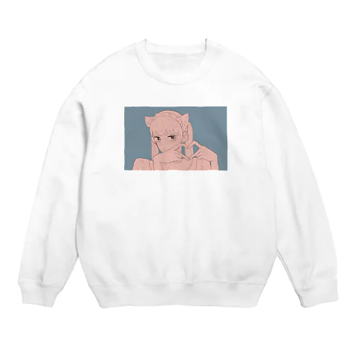 メイド安藤くん（青ピンク） Crew Neck Sweatshirt