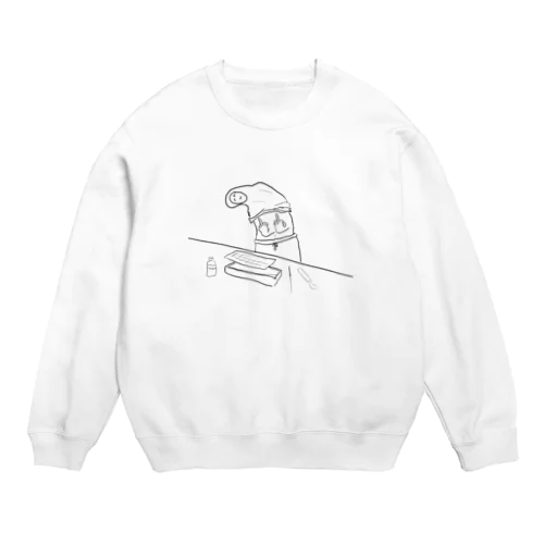 お腹中指くんスウェット Crew Neck Sweatshirt