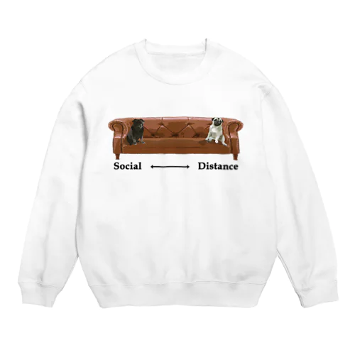 ソーシャルディスタンス　パグ Crew Neck Sweatshirt