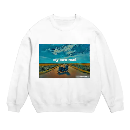 I love BIKE （道） Crew Neck Sweatshirt