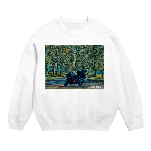 I love BIKE（白樺並木） Crew Neck Sweatshirt