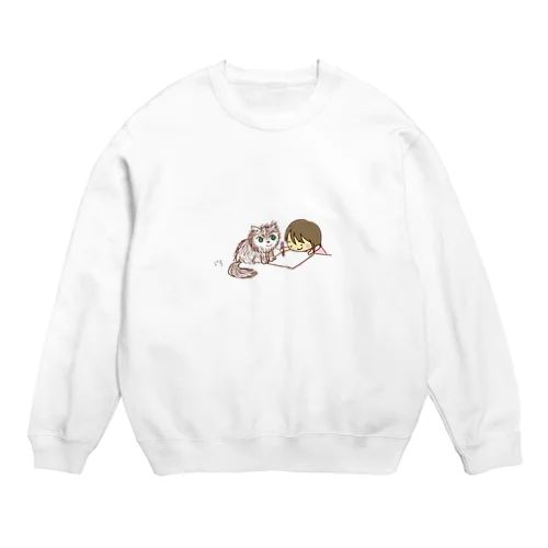 だーちゃんとちびっ子画伯 Crew Neck Sweatshirt