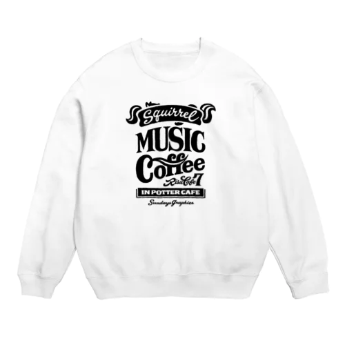  りすカフェ2017(黒ロゴ) Crew Neck Sweatshirt