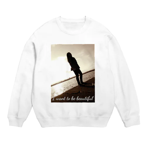 海と女性 Crew Neck Sweatshirt