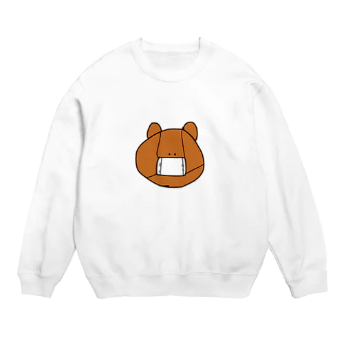 えらいので小さなマスクをするくま Crew Neck Sweatshirt