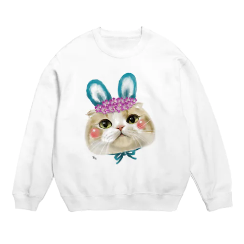 うさぎねこ Crew Neck Sweatshirt