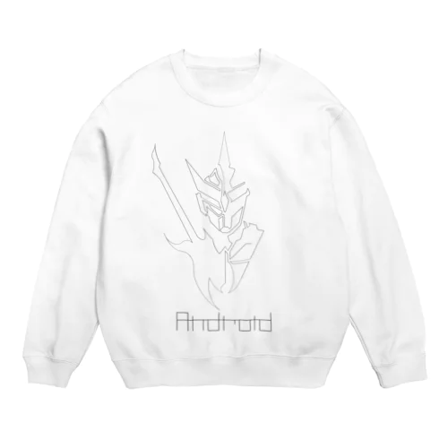 android WHITE Crew Neck Sweatshirt