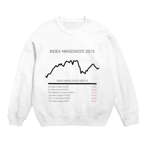 日経平均株価(INDEXNIKKEI)2015 芸能ショックベスト6 Crew Neck Sweatshirt