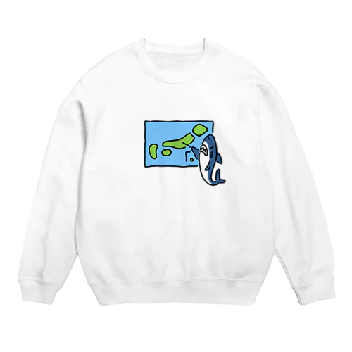 天気を予想するサメ Crew Neck Sweatshirt