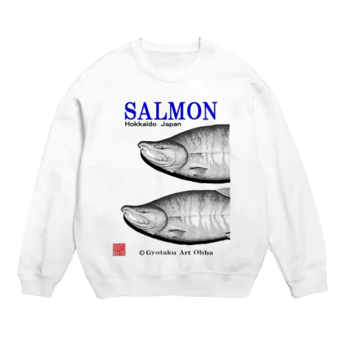 鮭！SALMON【作家 ART画】 Crew Neck Sweatshirt