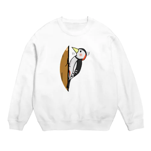 かなり頑張るキツツキ君 Crew Neck Sweatshirt