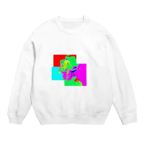 笑いながら泣く-カラフル Crew Neck Sweatshirt