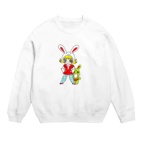 えっへん！Ms.Bunny Moogとさかなちゃん Crew Neck Sweatshirt