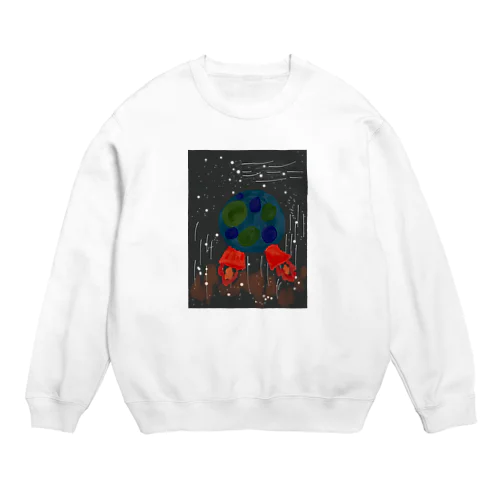 地球儀ロケット Crew Neck Sweatshirt