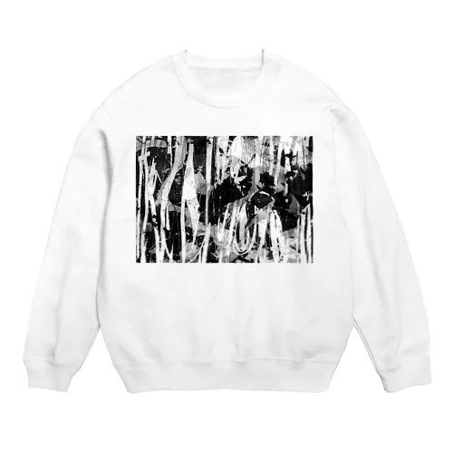 迷彩っぽい模様2モノクロ Crew Neck Sweatshirt