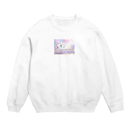 ふわふわの猫 Crew Neck Sweatshirt