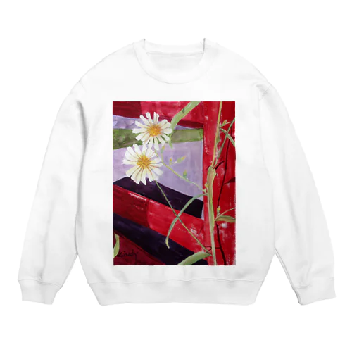 2 Daisies at the Shrine  Crew Neck Sweatshirt