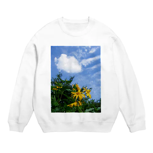 菊芋と空と雲　DATA_P_134　sky　cloud Crew Neck Sweatshirt