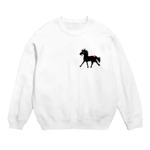 くろいうま　控えめバージョン Crew Neck Sweatshirt