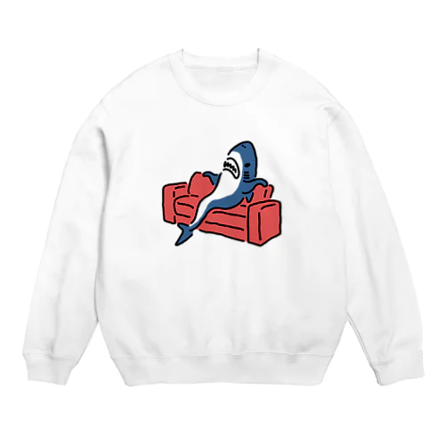 態度がデカいサメ Crew Neck Sweatshirt