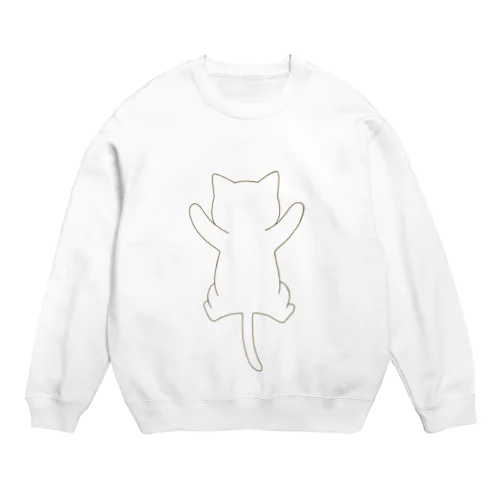 しがみつく白猫 Crew Neck Sweatshirt