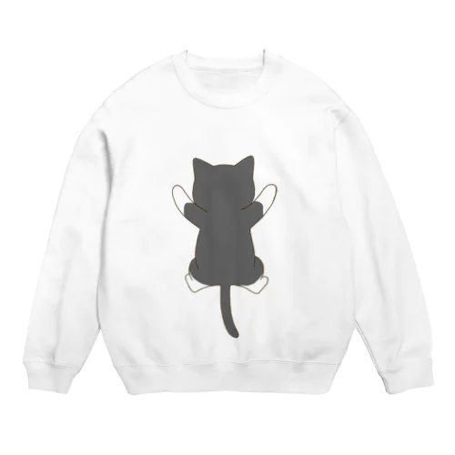 しがみつく黒白猫 Crew Neck Sweatshirt