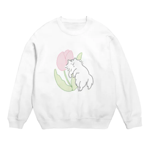 ピンクのチューリップ Crew Neck Sweatshirt