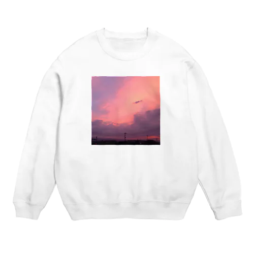 ピンクの夕焼け Crew Neck Sweatshirt