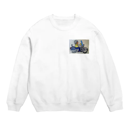 ツーリング中 Crew Neck Sweatshirt