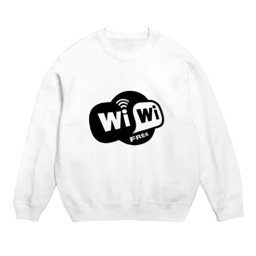 Free Wi-Wi（黒抜き） Crew Neck Sweatshirt