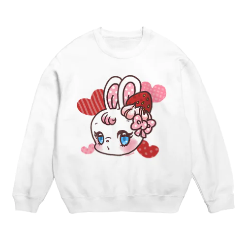 おすましBunny いちご味 Crew Neck Sweatshirt