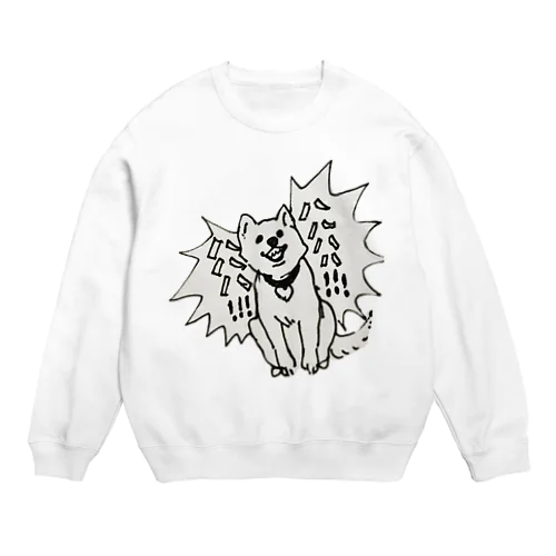 笑っている犬 Crew Neck Sweatshirt