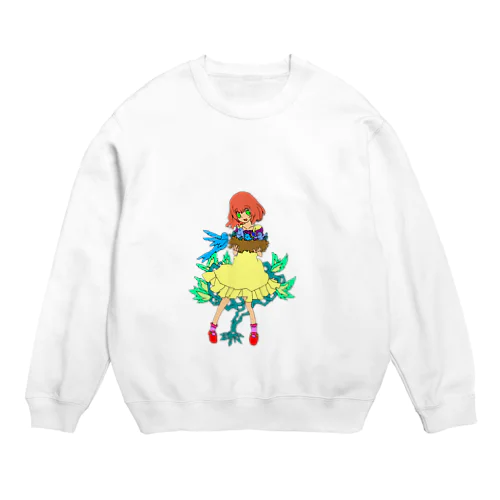 鳥と少女 Crew Neck Sweatshirt