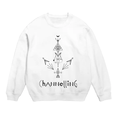 宇宙からの交信。CHANNELING.B 黒 Crew Neck Sweatshirt