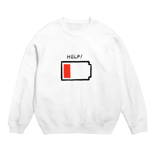 HELP!電池マーク Crew Neck Sweatshirt