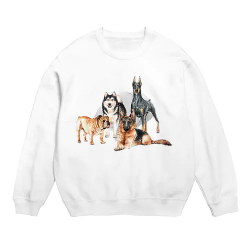 ちょっぴり強面の大きい犬たち。 Crew Neck Sweatshirt