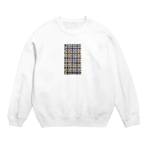 タイル〈ブルー✖️ブラウン〉 Crew Neck Sweatshirt