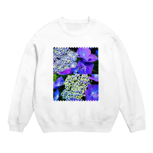 ガクアジサイの花と蕾 Crew Neck Sweatshirt