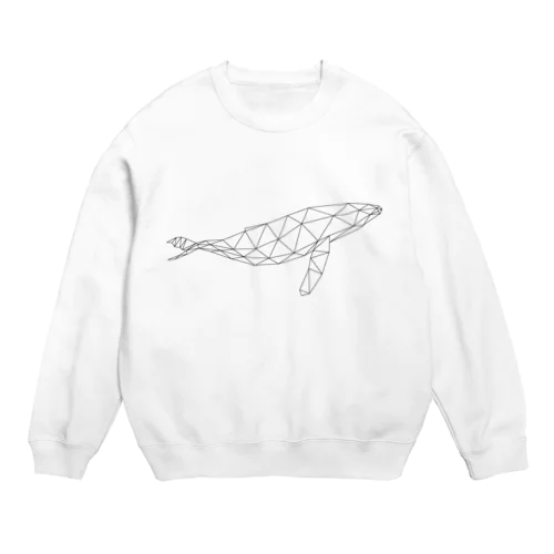 【動物ポリゴン　クジラ】 Crew Neck Sweatshirt