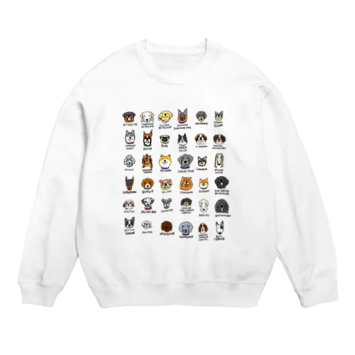 犬たくさん バックプリント Crew Neck Sweatshirt