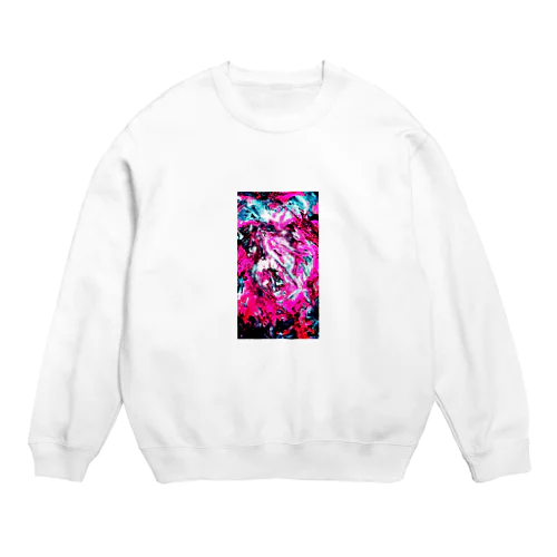 paint_01_xx(vivid pink) Crew Neck Sweatshirt