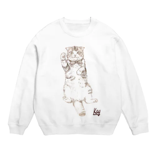 スコティッシュ猫のカイ君 Crew Neck Sweatshirt