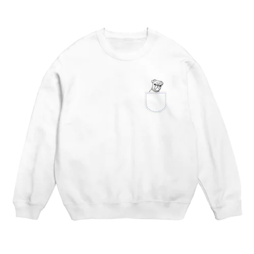 ひょっこりパグさん(あお)/チャリティー Crew Neck Sweatshirt