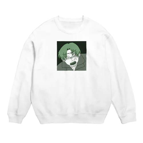 激おこメガネ丸 Crew Neck Sweatshirt