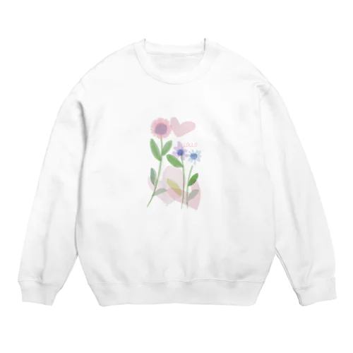 やさしいお花ちゃんとハート Crew Neck Sweatshirt