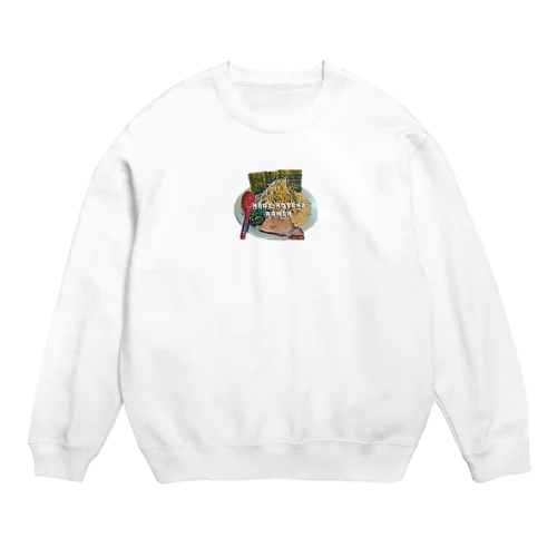 ネギラーメンコテコテ(背脂増し) Crew Neck Sweatshirt