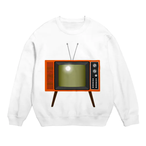 レトロな昭和の可愛いテレビのイラスト 脚付き  Crew Neck Sweatshirt