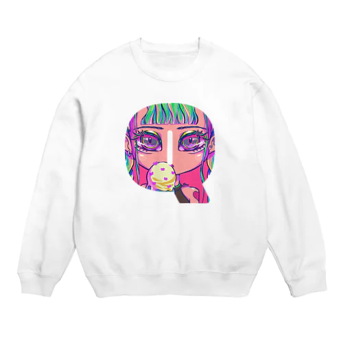 Qシルエットガール(ツインテールギャル) Crew Neck Sweatshirt